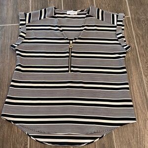 Calvin Klein Striped V neck Blouse
